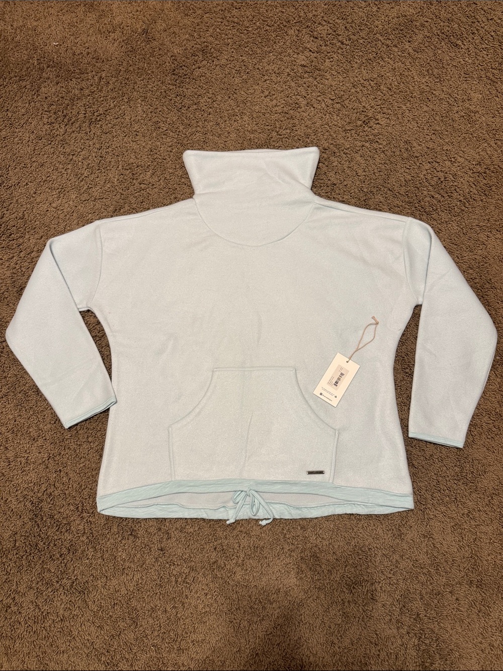 Carve Designs Light Blue Funnel Neck Fleece Pullover